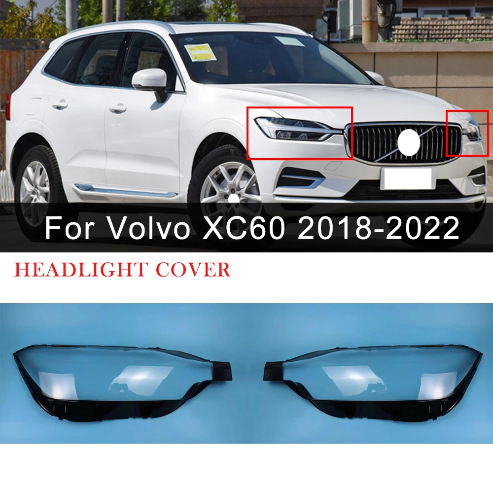 

Стекло автомобильной фары для Volvo XC60 2018-2022, крышка объектива из плексигласа, ПВХ, прозрачный корпус Faros Delanteros, автомобильные аксессуары