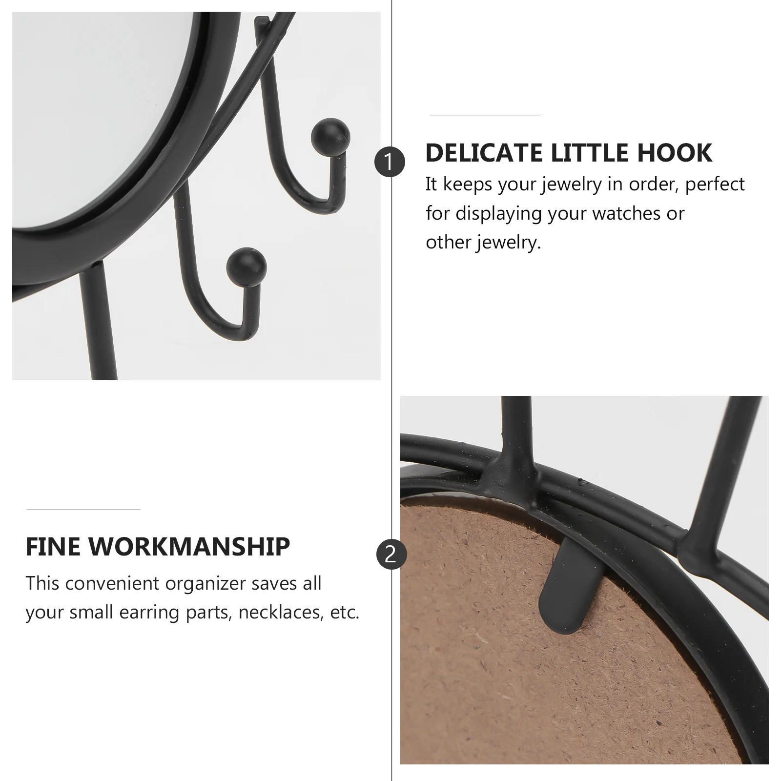 

1Pcs Jewelry Display Rack Black Iron Earring Organizer Stand for Necklace Bracelet Storage Holder Accessory Shelf Display Stand