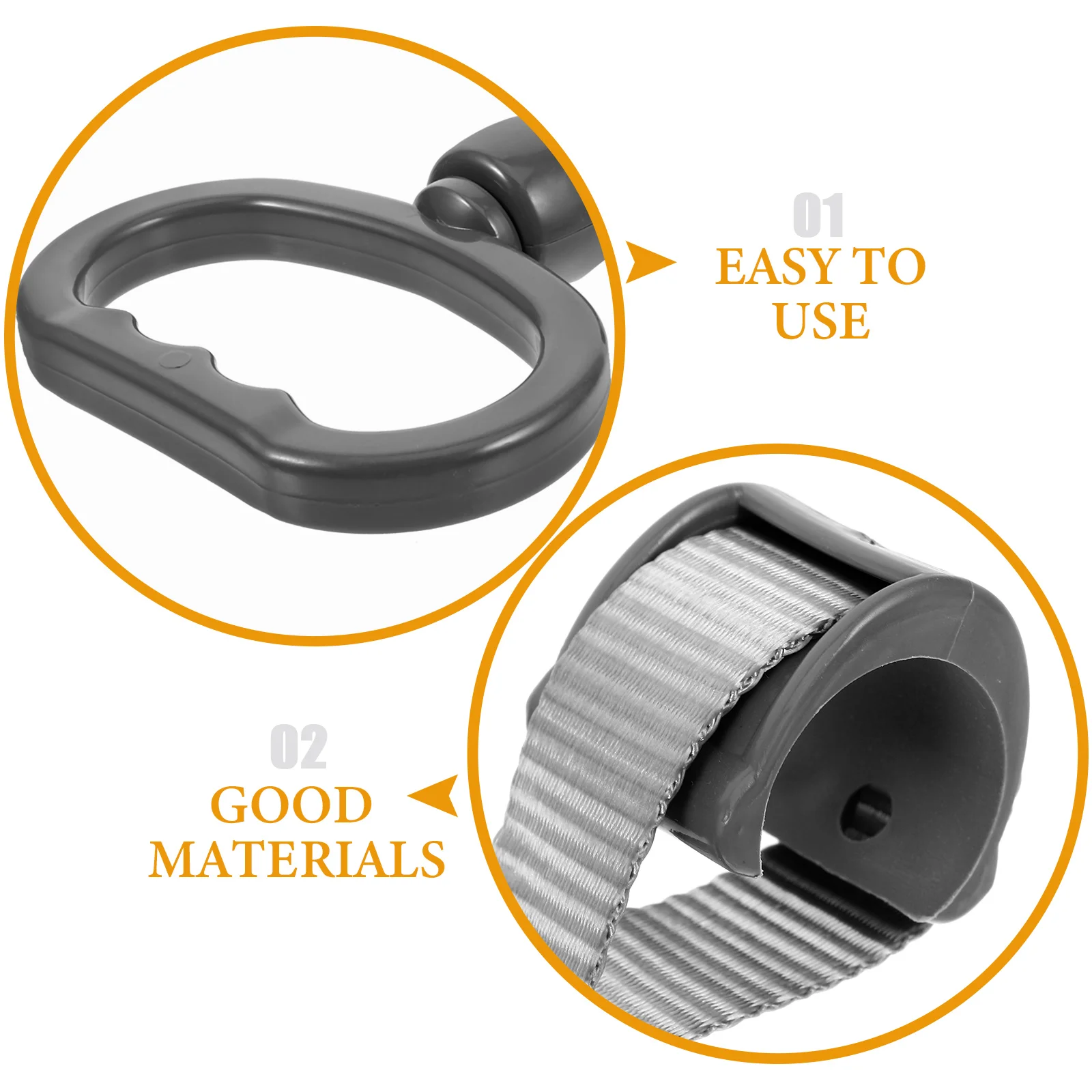 

Car Grey Ellipse Handle Ring For Bus Non Slip Durable Subway Bus Handle Hand Ring Replacement Vehicle Support Device