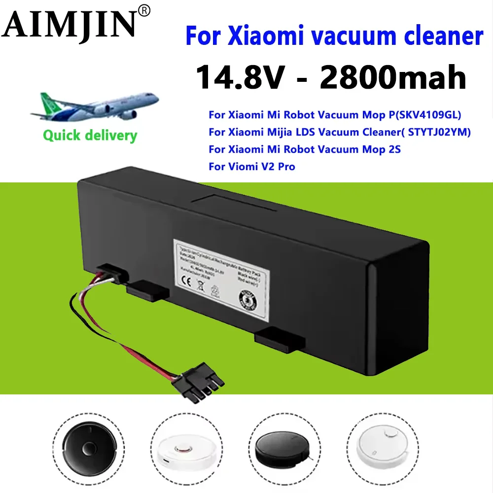 4S1P 14.8V Sweeper Battery 2800mAh Real capacity for Xiaomi Mijia Mi Robot Vacuum-Mop P Sweeping Mopping Robot STYTJ02YM Battery