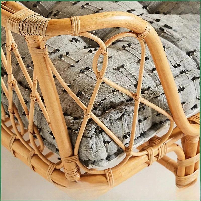 Modernes, einfaches Rattan-Schlafsofa, nordisches Haushalt, kleines Rattan-Bett, Wohnzimmer, multifunktionales Dual-Purpose-Schlafsofa