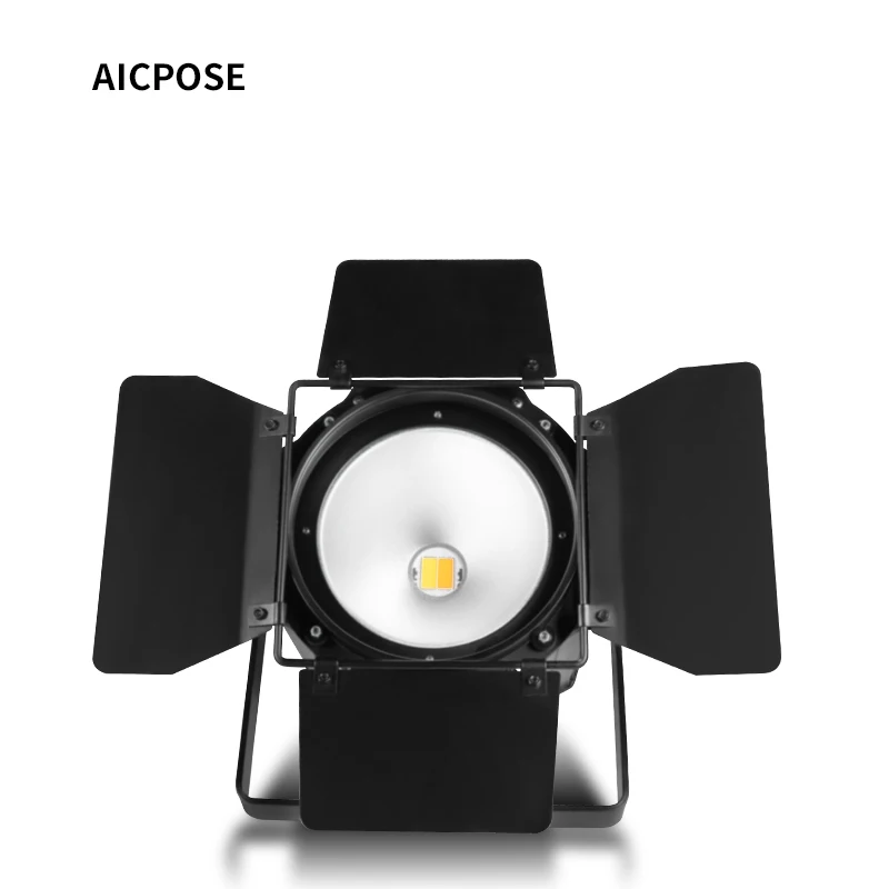 200W LED COB Par Lights With Barndoor Warm&Cold White Linear Spotlights DMX Stage Lights For Stage Party Concert