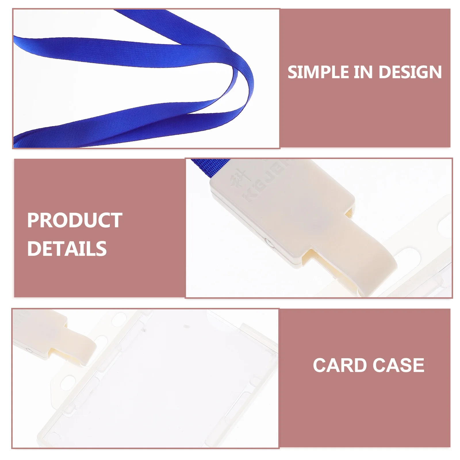 

Badge Holder T327H Clear Card Sleeves Horizontal ID Lanyard Blue Elastic Neck Strap Plastic Name Holders Fits Cards