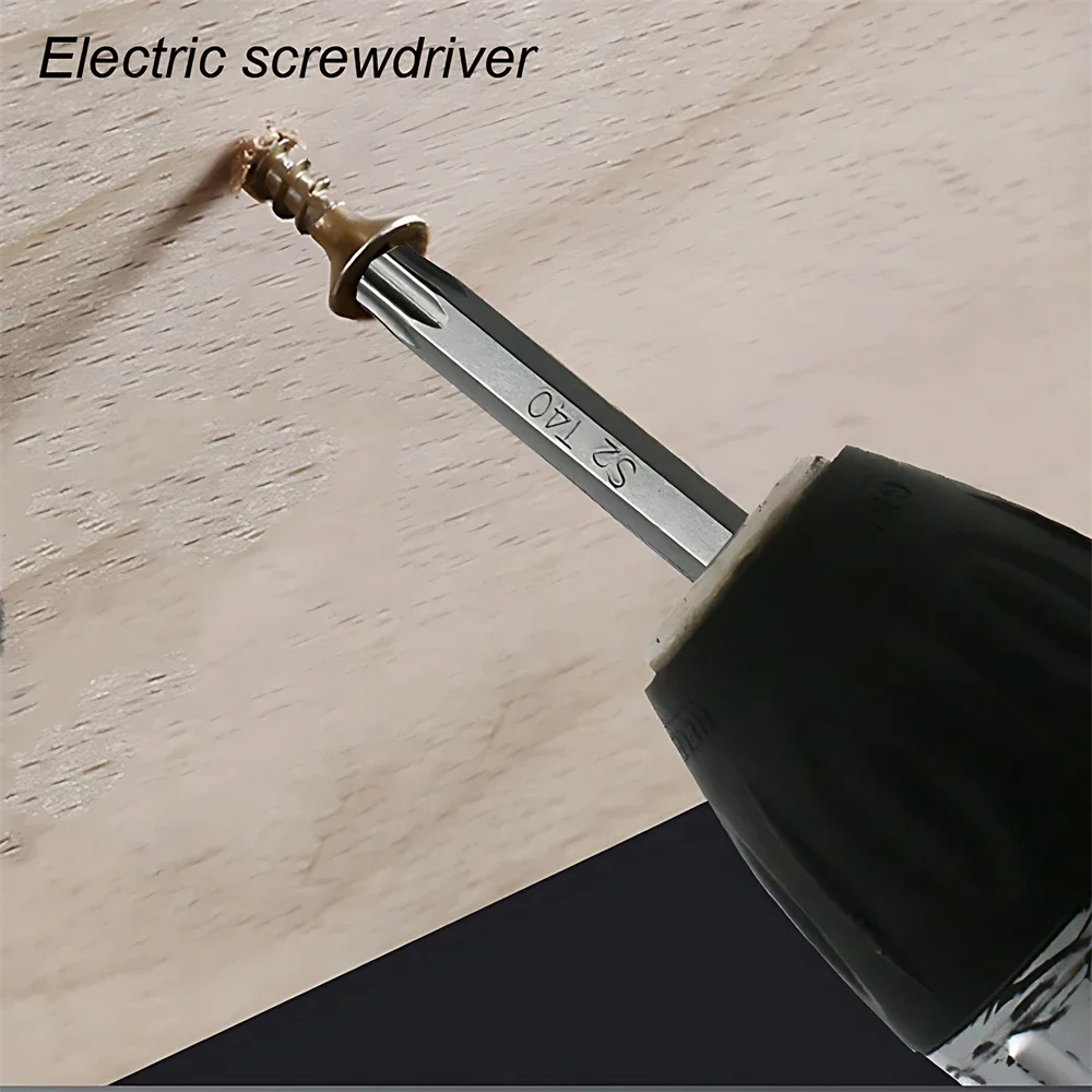 50-100mm 중공 플럼 블라썸 연장형 S2 비트 육각 핸들 드라이버 비트 드라이버 공구 세트 1/4인치 토르크 헥스 비트