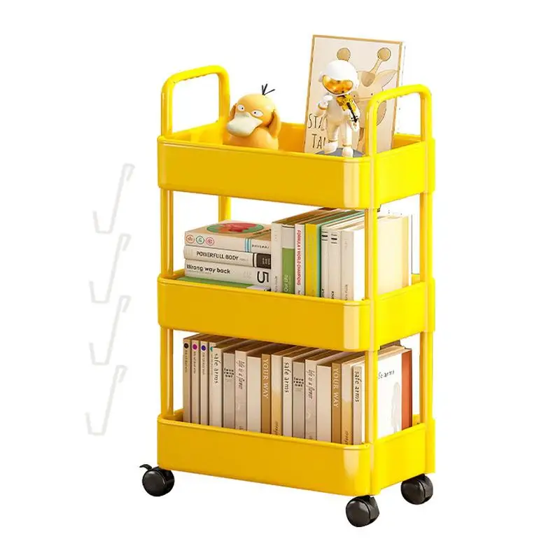 3/4 Tier Trolley Organizer Storage Rack With Wheels Mobile Storage Shelf For Snacks Bookshelf Cart Bedroom Kitchen Accessories