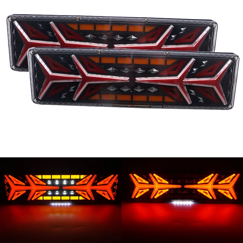 

New 2X Dynamic Turn signal Lamp Flowing Turn Signal Brake Stop Warning Light Caravan Lorry Reversing Lamp ATV RV Truck Tail Lamp