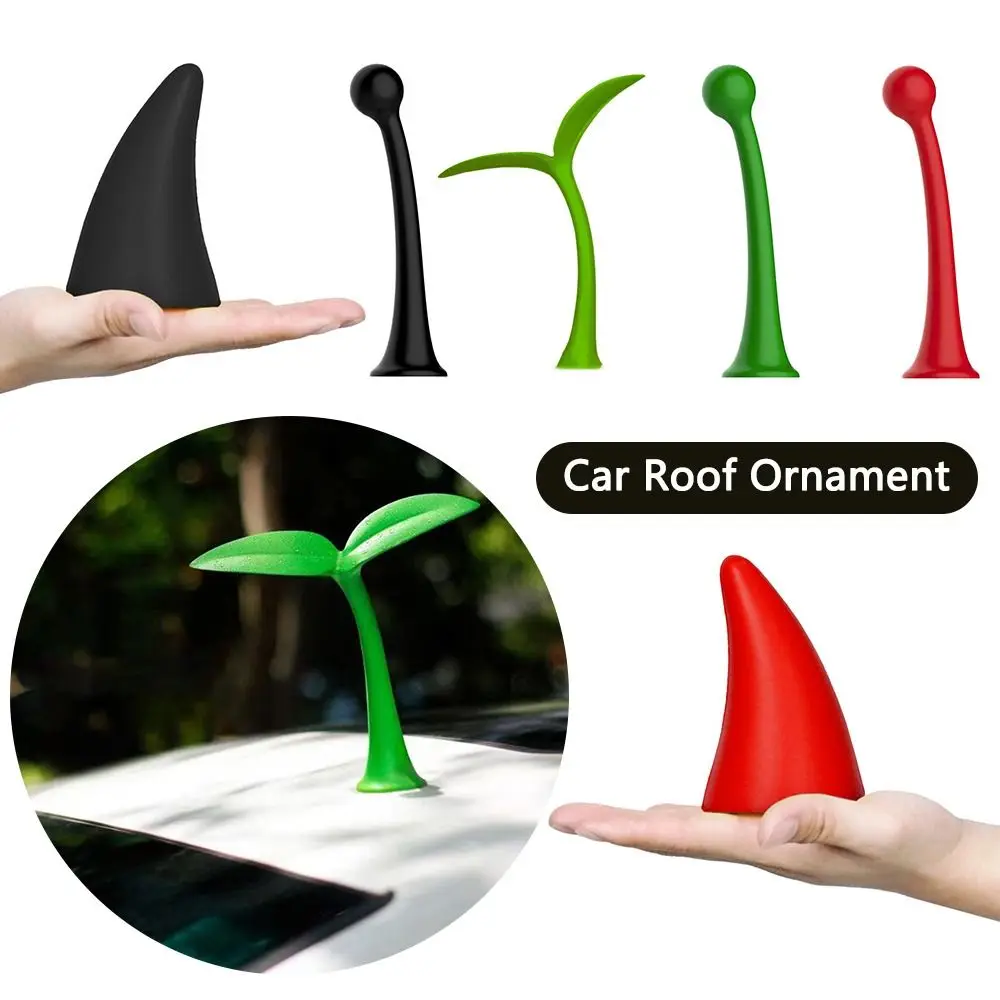 

Anti-collision Car Roof Decoration Sticker 3D Devil Horn Bean Sprouts 3D Stereo Car Stickers Bumper Hood Creative
