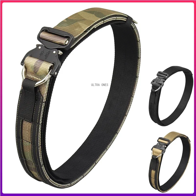 Tactical Belt Quick Release Rigger Molle Belts Camouflage Quick Release with Metal Buckle Mens Belts Camo