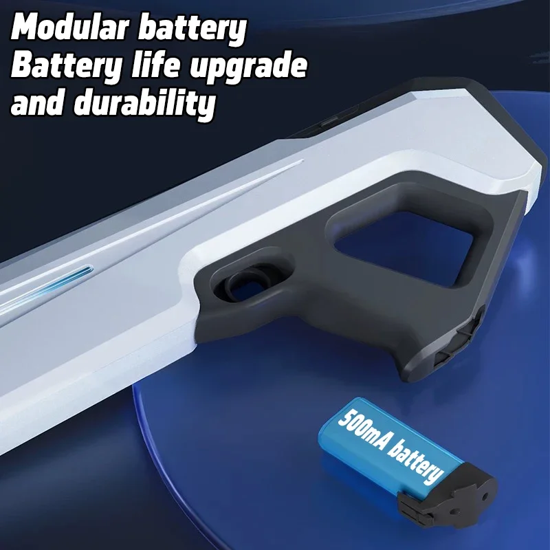 Brinquedo de tiro com pistola de água elétrica totalmente automática, piscina adulta de verão com luzes, brinquedo de batalha de praia para crianças, presente