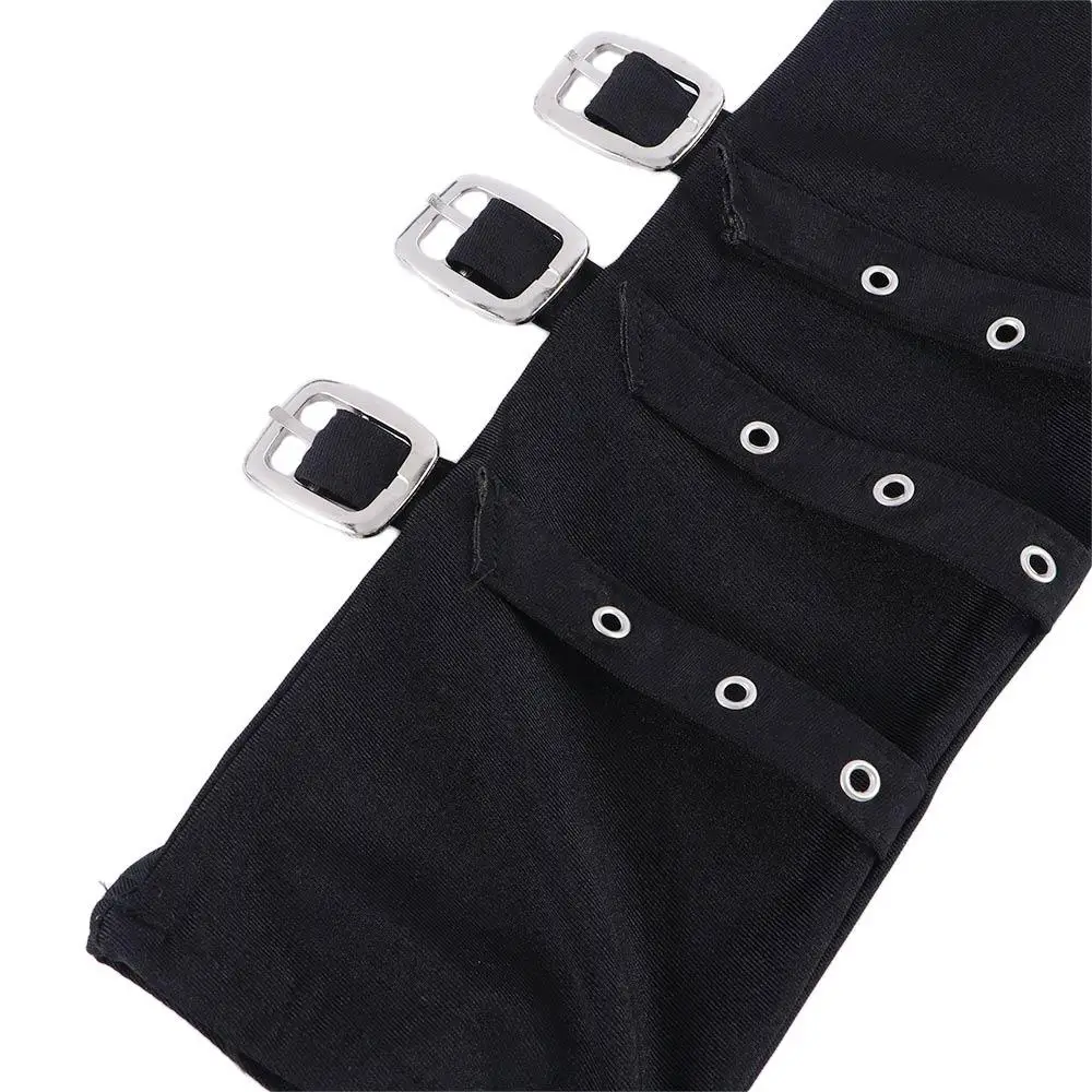 Couple Fingerless Sexy Men Milk Silk Cosplay Fashion Accessories Hip hop Arm Cover Punk Wristband Half-finger Gloves Belt Rivet