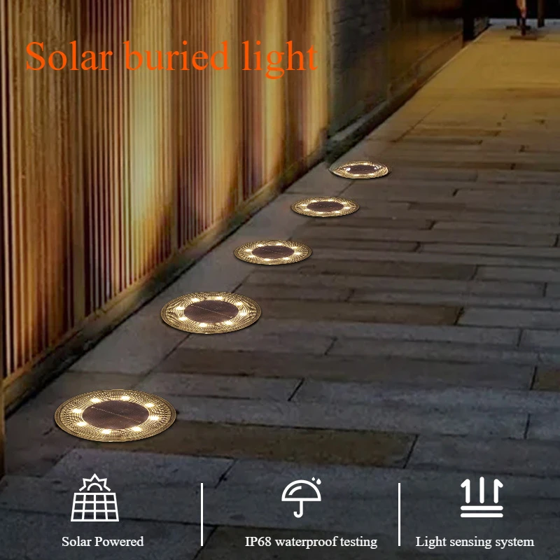 New LED Solar Lawn Light IP68 Outdoor Waterproof Outdoor Courtyard Step Garden Garden Atmosphere Decorative Lighting
