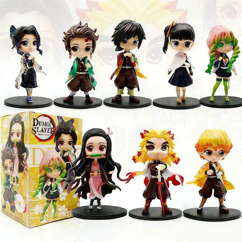 

Фигурка из аниме Demon Slayer: Танджиро Камадо и Незуко, креативная персонализированная статуэтка, модель-украшение, подарочная коробка-сюрприз.