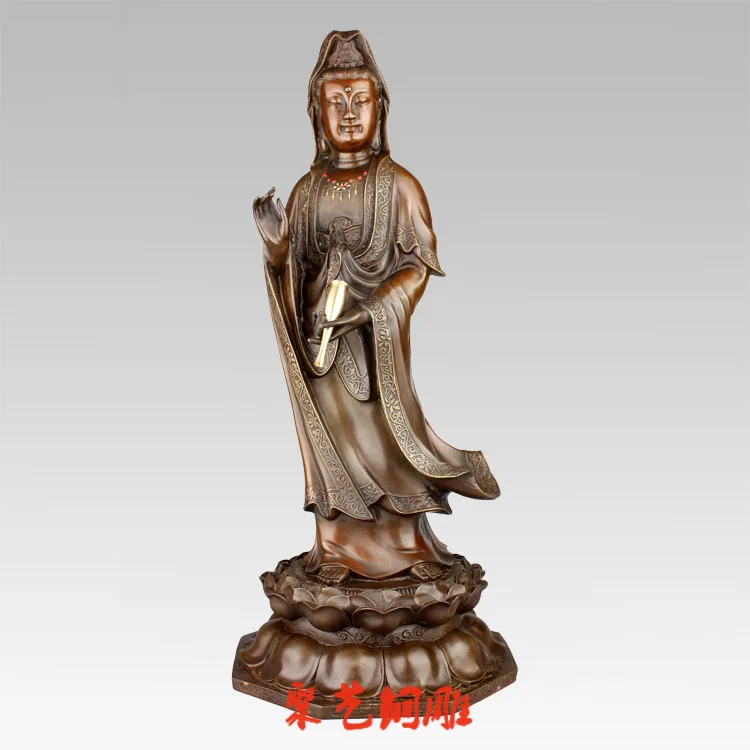 47CM large Huge -home Temple lobby efficacious talisman bronze Avalokitesvara GUANYIN Mazu Buddha FENG SHUI statue