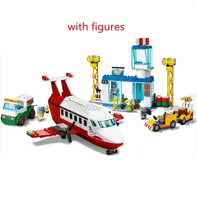 322pcs City Series Assembled Bricks DIY Center Airport Building Block Comparible 60261 Toys for Kids Christmas Birthday Gifts