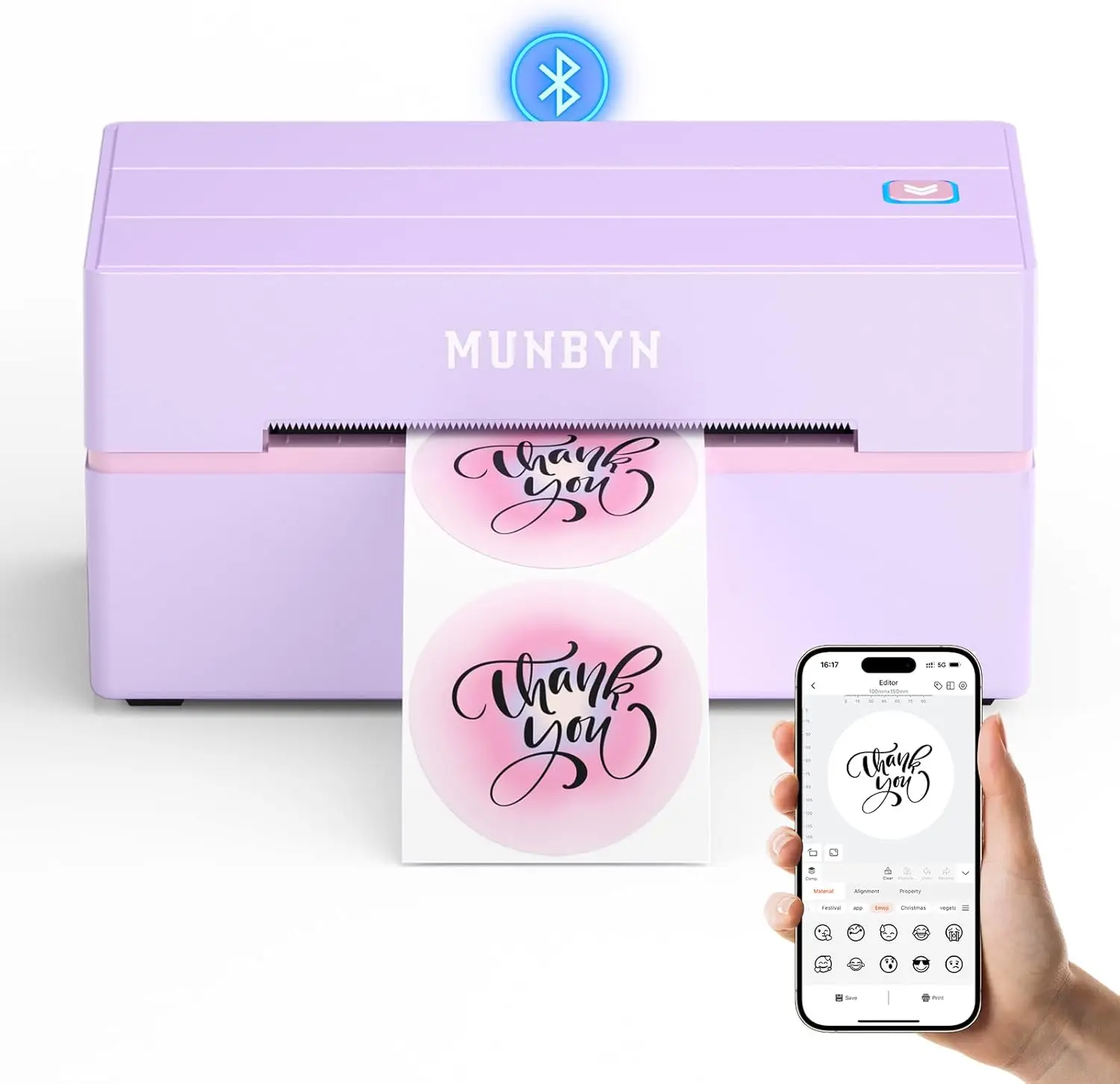 طابعة ملصقات حرارية بلوتوث 4x6، لاسلكية لهواتف iPhone Android iPad Windows macOS Chrome، متوافقة مع Etsy eBay #1