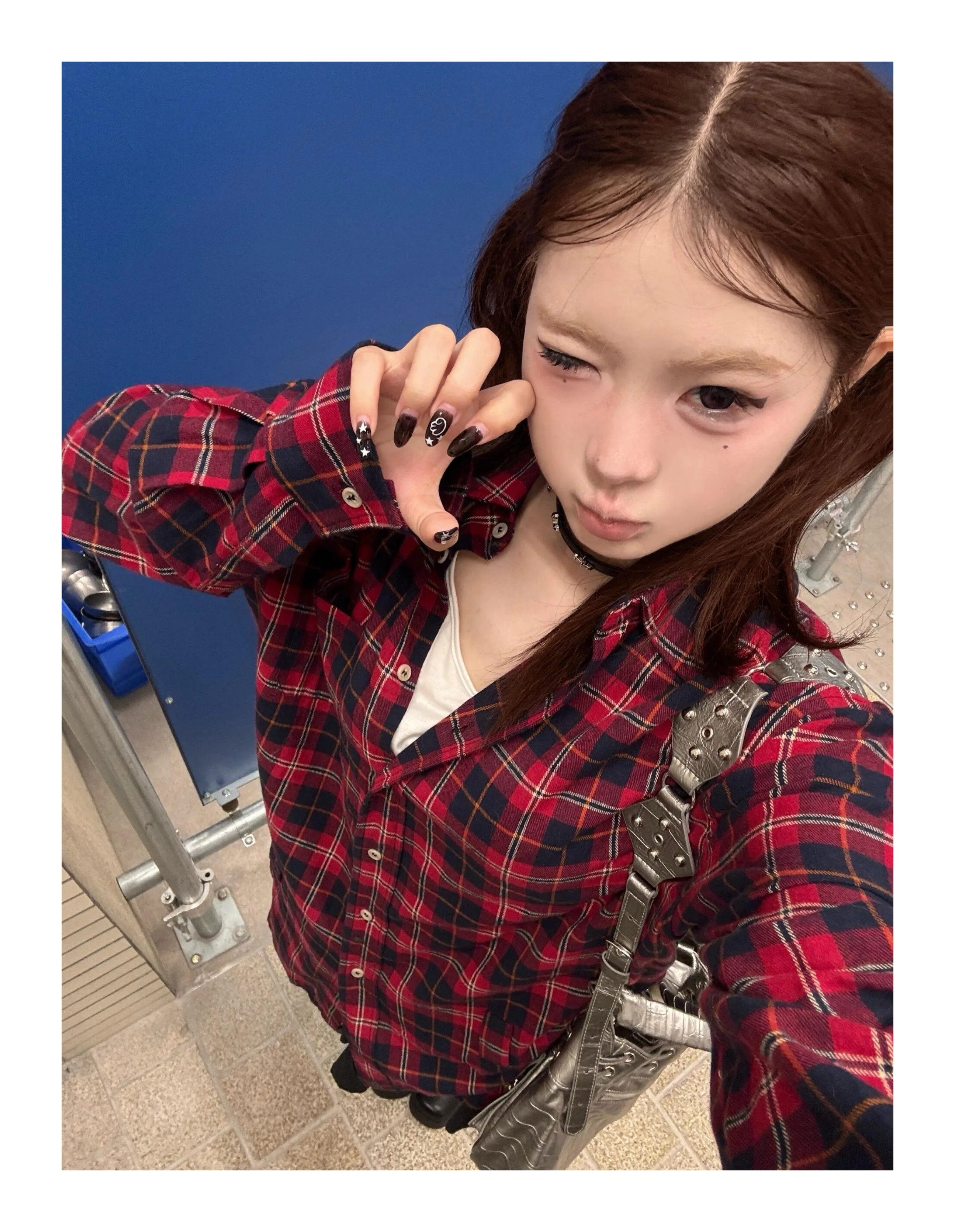 Genayooa Y2k Vintage Kariertes Hemd Damen Langarm Lose Freizeithemd Japanische 2000er Fairycore Grunge Tops Streetwear Shirts