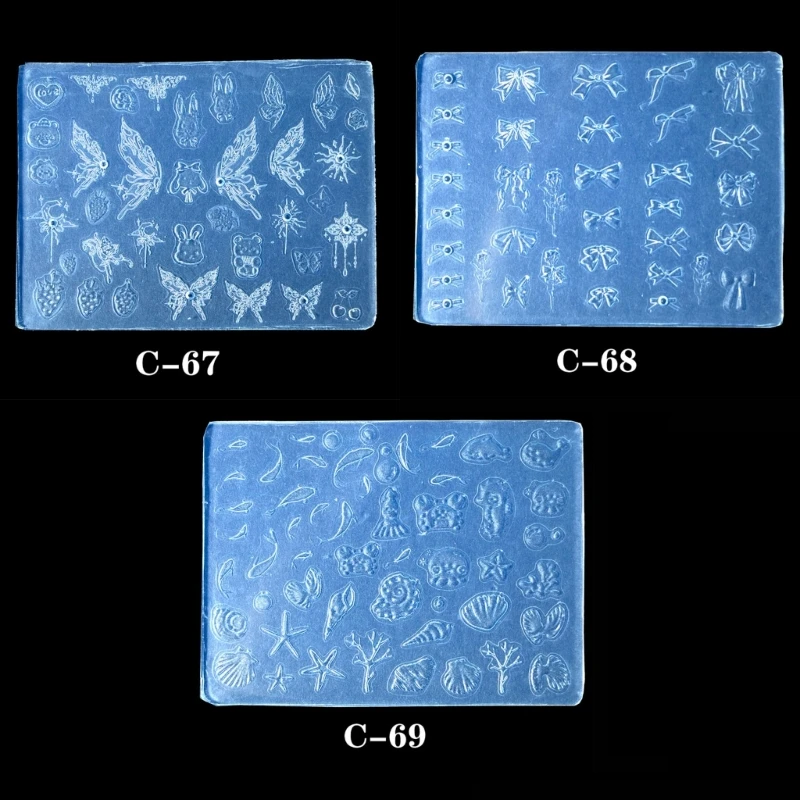 Art Silicone Mold Beautiful 3D Casting Molds Embossed Stencils Sculpture Mould Decorations for Manicurist