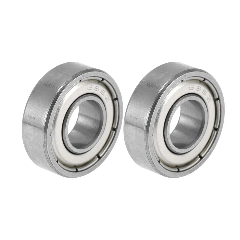 698ZZ Deep Groove Ball Bearings Lubricated Bearings Double Metal Seal 8x19x6mm Silver Tone - Pack of 2