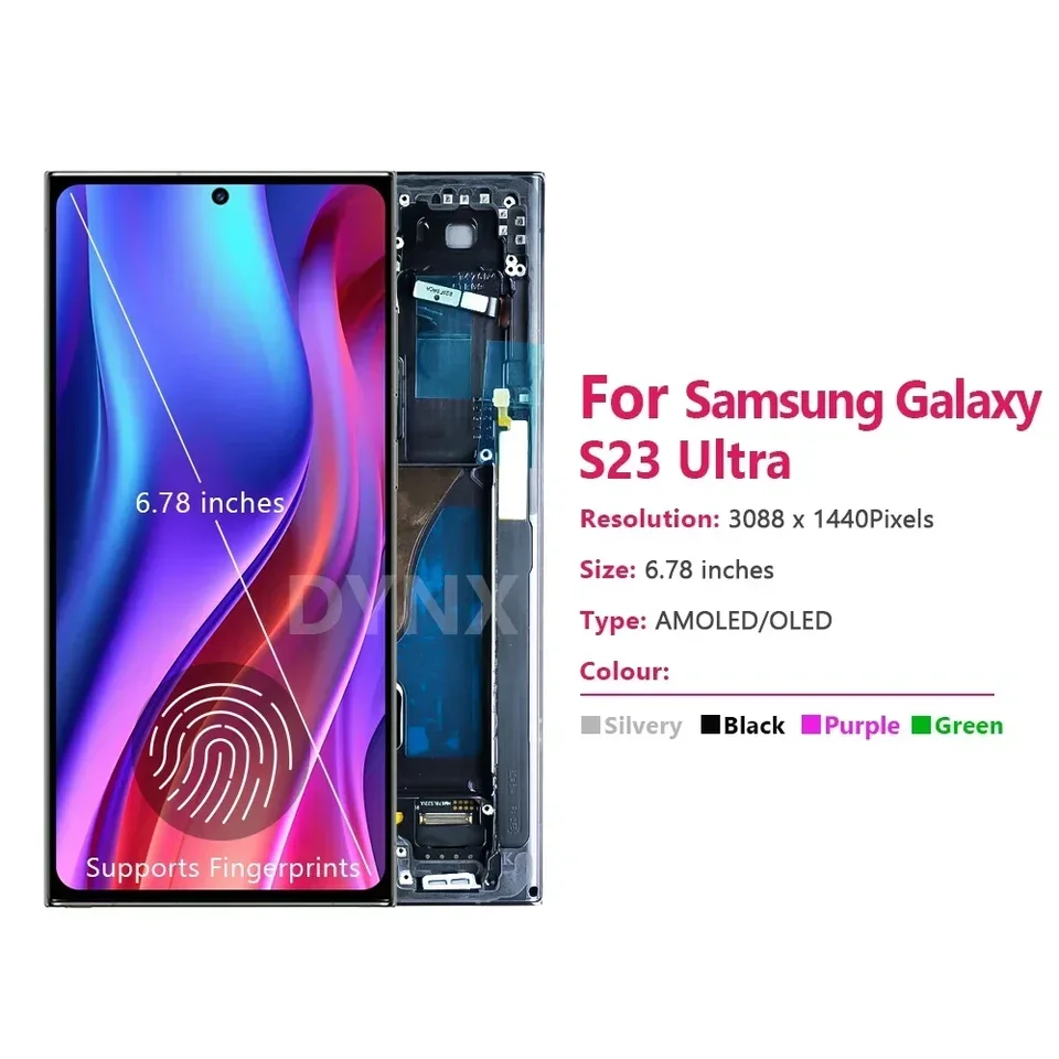 AMOLED For Samsung S23 Ultra Display Touch Screen Replacement
