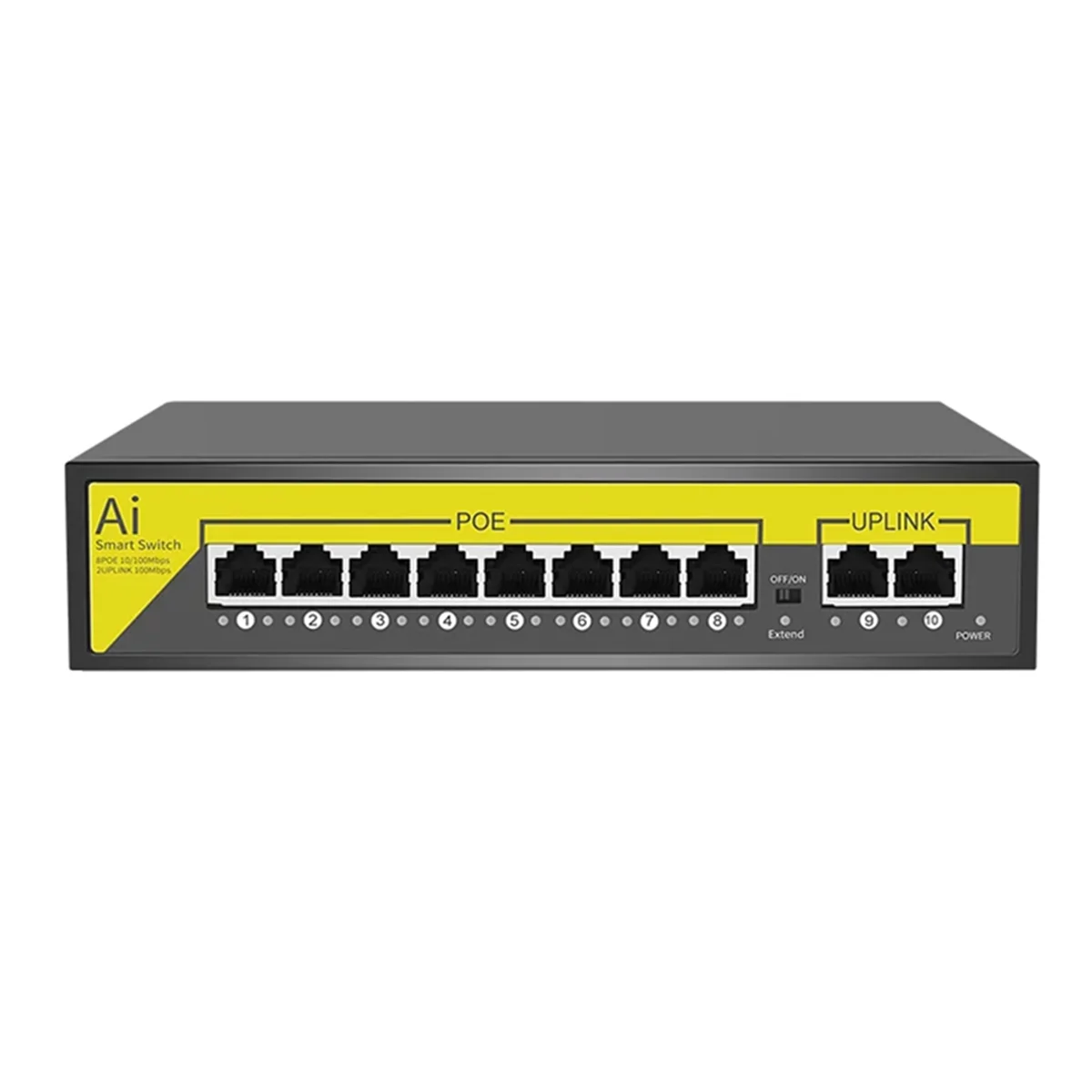 

EDVB-48V 8Ports POE Switch Ethernet 10/100Mbps IEEE 802.3 Af/At for IP Camera/CCTV Security Camera System/Wireless AP EU Plug