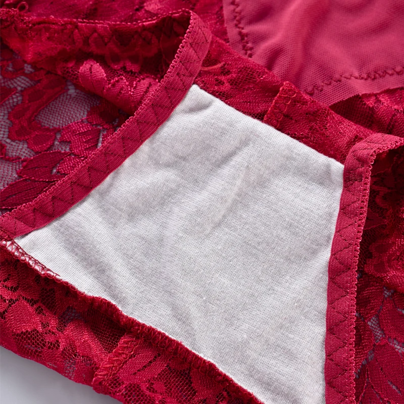 شورت نسائي دانتيل عالي الخصر، ملابس داخلية مثيرة للغاية قابلة للتنفس، ملابس نسائية عصرية بلون سادة، 3 قطع #4