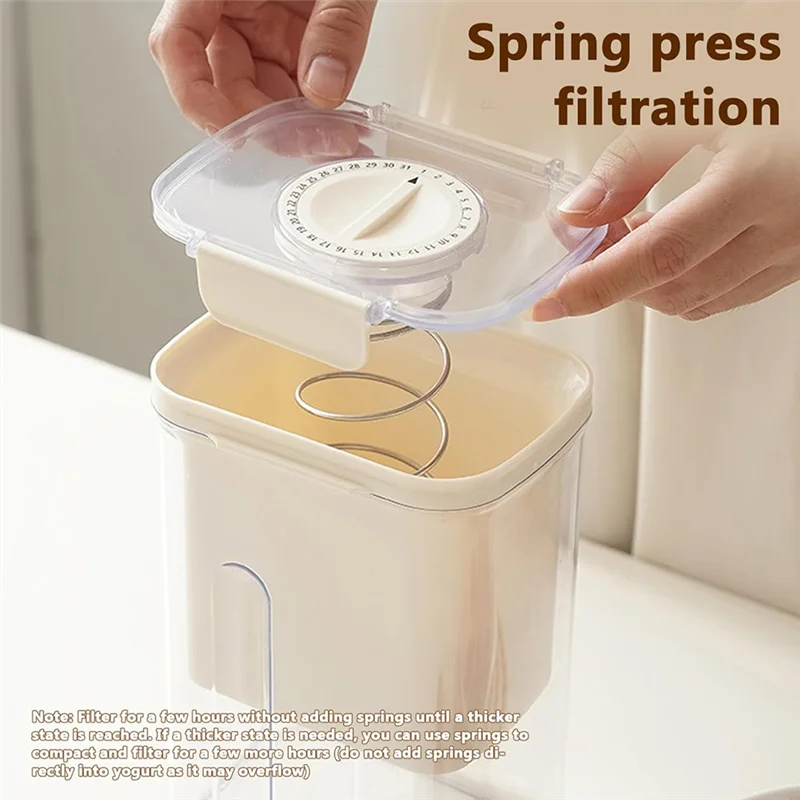 A94E-Food Strainersกรองโยเกิร์ตพร้อมฝาปิดFineกรองโยเกิร์ตพร้อมตัวจับเวลานับถอยหลังReusableคั้นน้ําตะแกรงอาหารกรอง