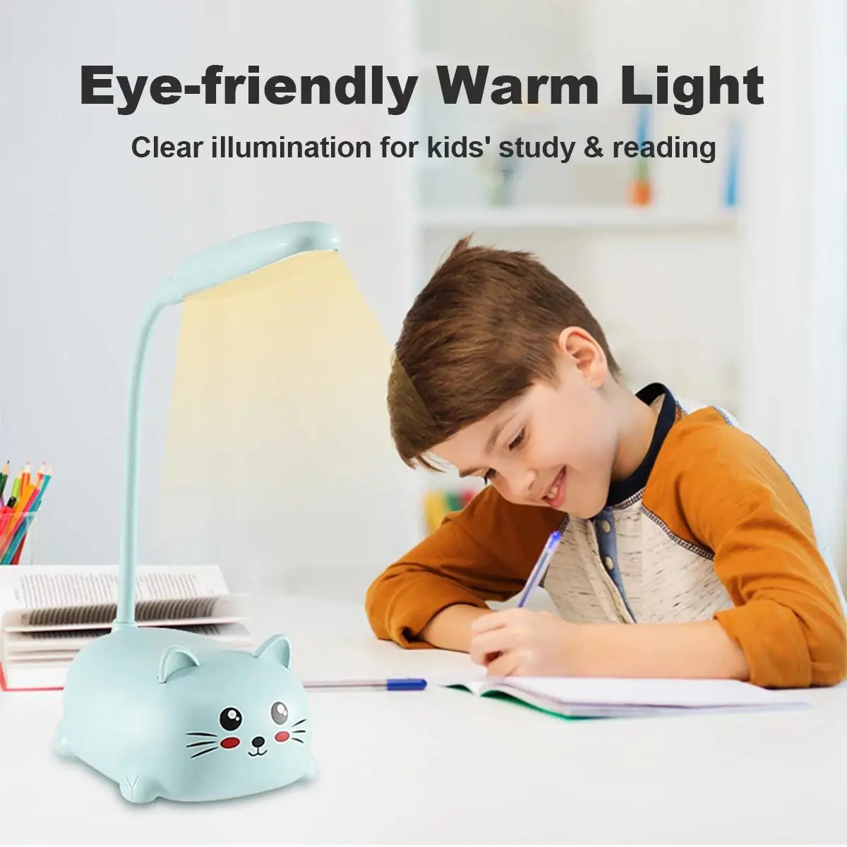 Cat Night Light Lamp Animal Foldable Book Flexible Pipe Design Creative Cute Table Led Rechargeable Wireless For Reading Cartoon
