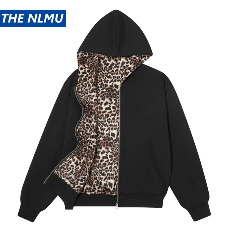 Hip Hop Streetwear Hooded Jacket 2025 Autumn Reversible Jacket Coat Men's Harajuku Outwear Vintage Clothing