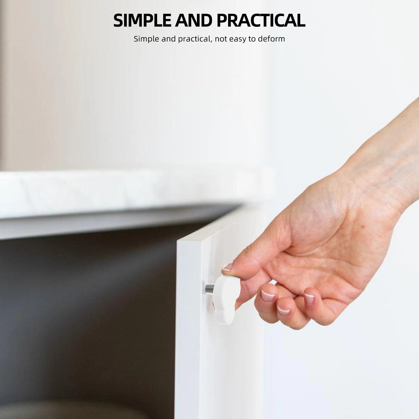 

6pcs Soft Rubber Cabinet Knob Modern Zinc Alloy Drawer Pull Durable Furniture Handle For Kitchen Wardrobe Closet Cupboard