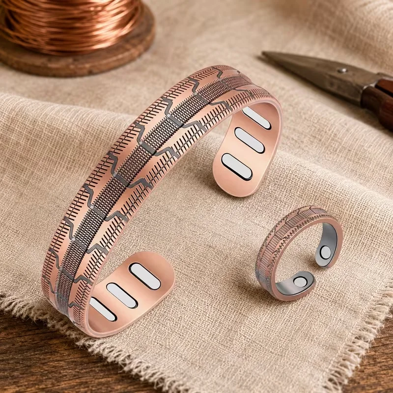 Vintage Copper-Plated Magnetic Couple Bracelet Gift