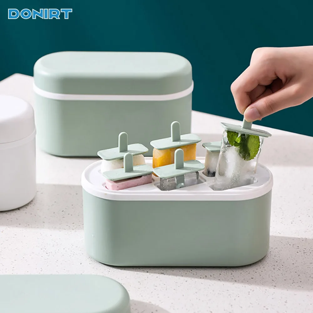 المصاصة/الشربات صنع قالب الغذاء الصف المصاصة صنع صندوق الثلج المجمد أدوات جلخ مع غطاء المنزلية DIY بها بنفسك الآيس كريم محلية الصنع