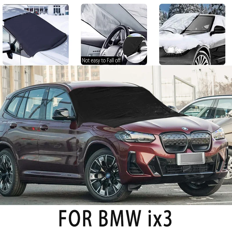 

Car snow cover front cover for BMW IX3 snowprotection heat insulation shading, Sunscreen wind Frost prevention car accessories