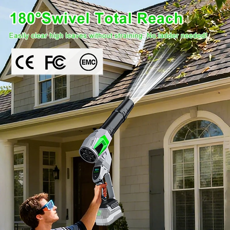 

Brushless Electric Turbo Blower Cordless Leaf Blower Handheld Turbo Jet Fan Dry Cleaner For Makita 18V Battery Pins