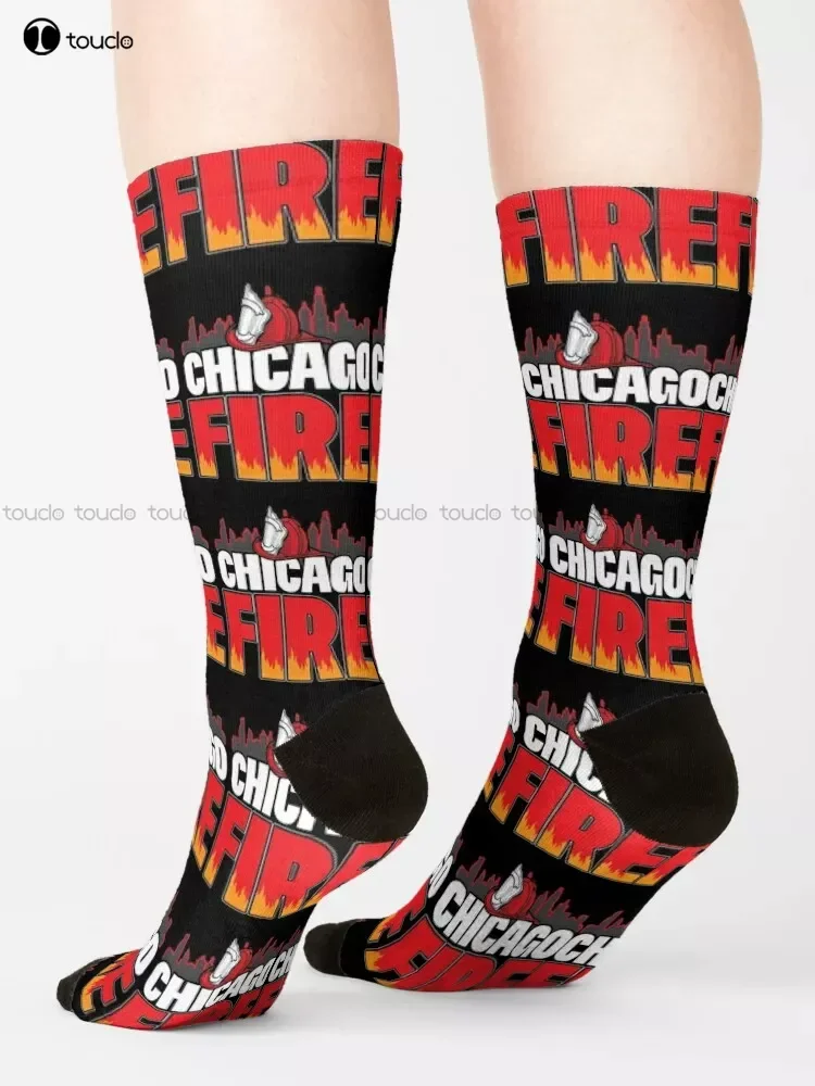 Chicago Fire Department Chicago Cfd, Chicago Emt, Squad, Truck Socks Personalized Custom Unisex Adult Teen Youth Socks