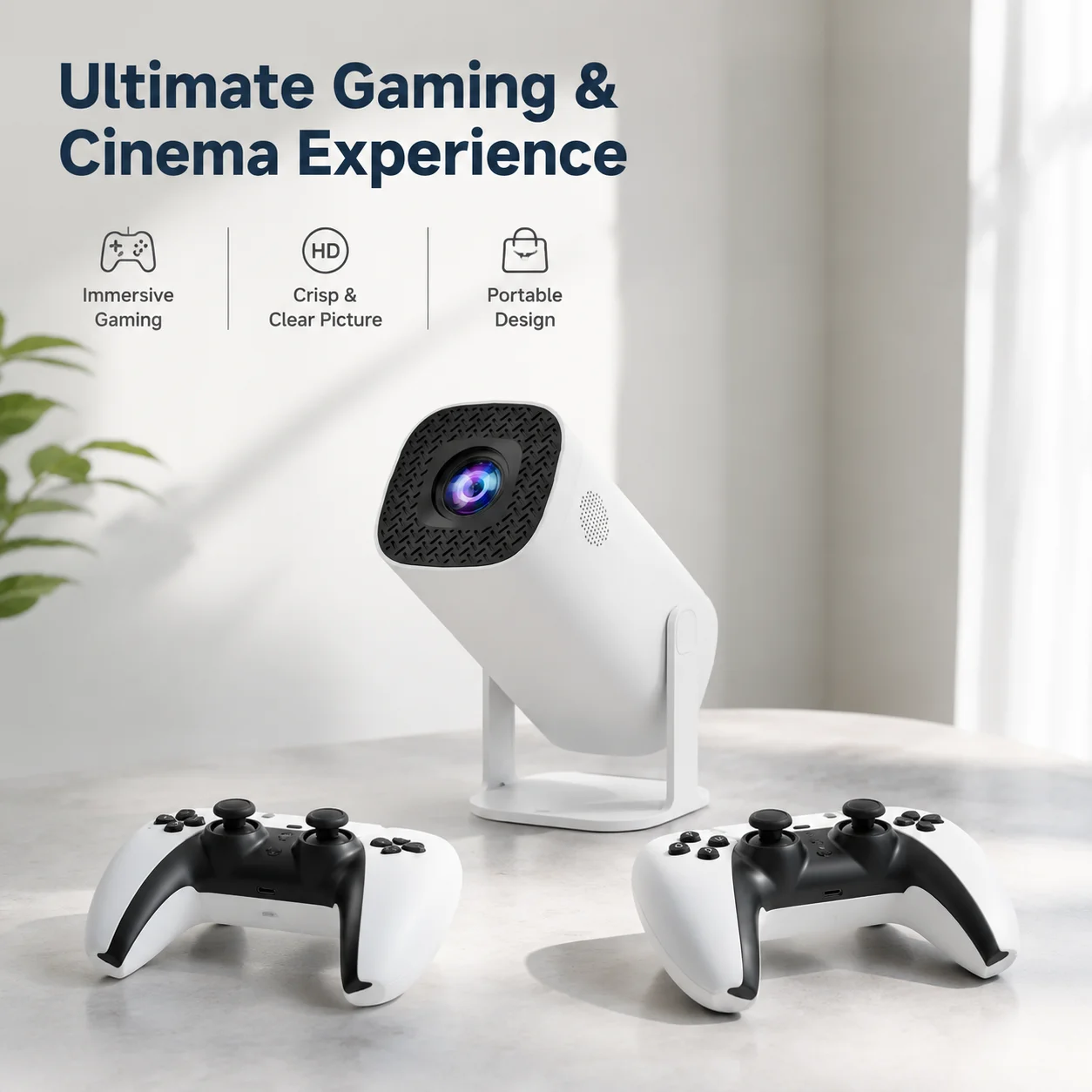 LINGLAN P30PLUS 4K Умный LED-проектор для игр с поддержкой двухдиапазонного Wi-Fi и Bluetooth, зеркалирование экрана телефона на Android, домашний кинотеатр
