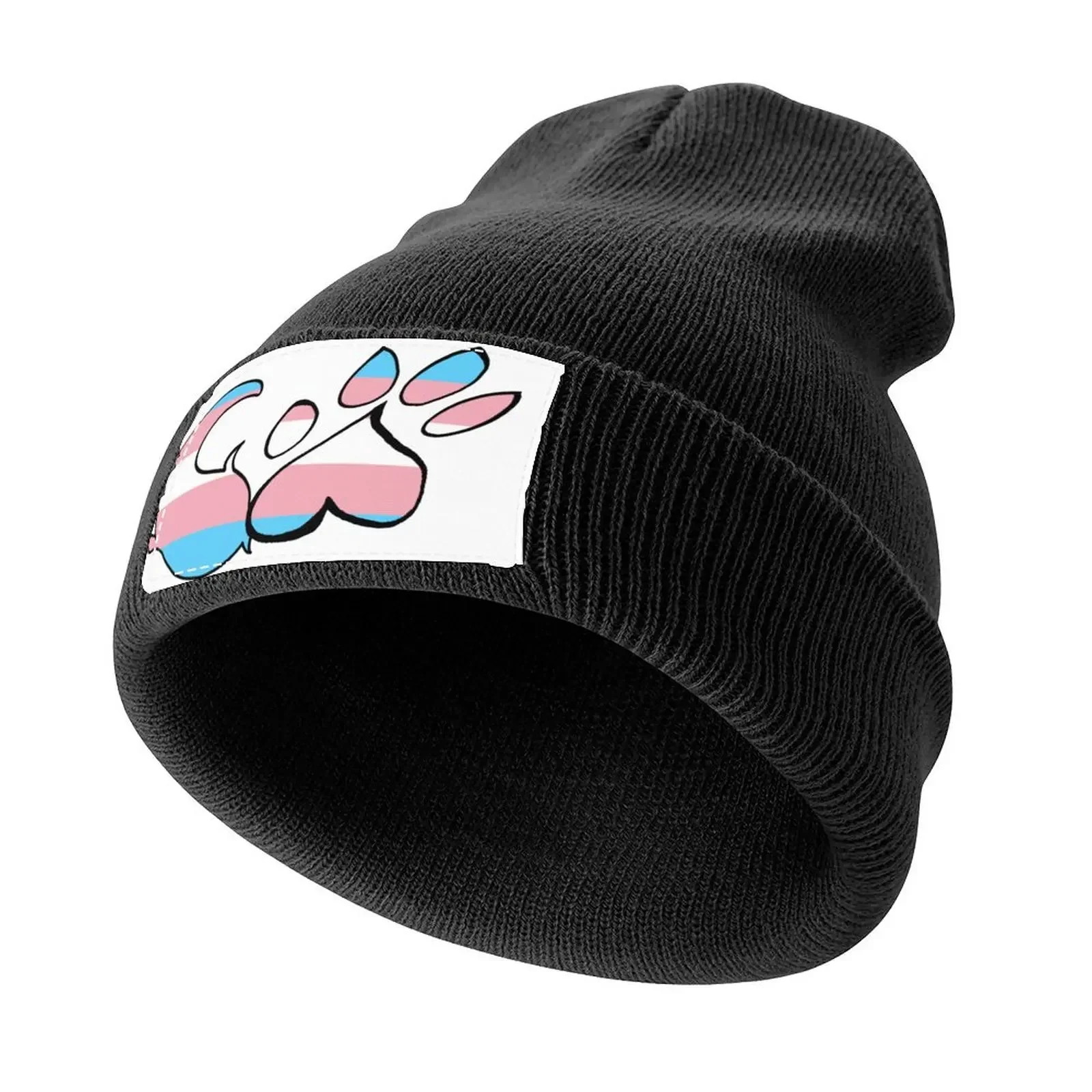 

Pride Paws and Tails - Trans Knitted Cap Sunhat sun hat Women's Hats For The Sun Men's
