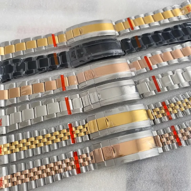 Accessori per orologi cinturino in acciaio cinturino di regolazione Fine acciaio inossidabile 316L 20mm catena per orologio pieghevole in acciaio di precisione solida