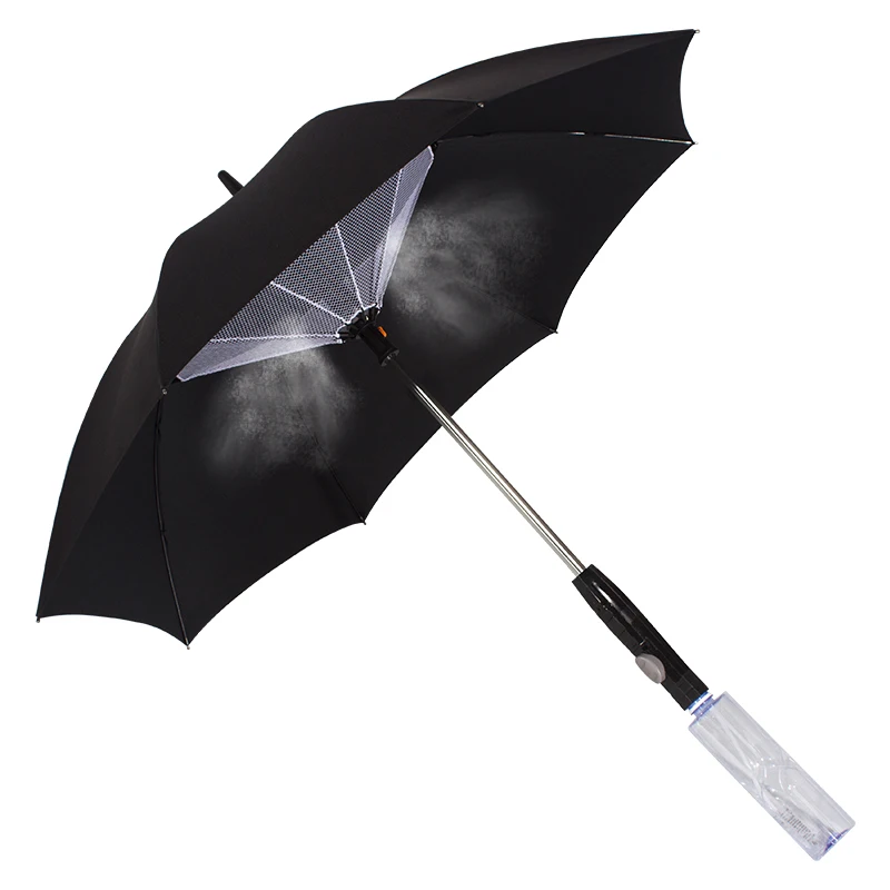 

Summer outdoor new fog fan cooler electric umbrella and battery