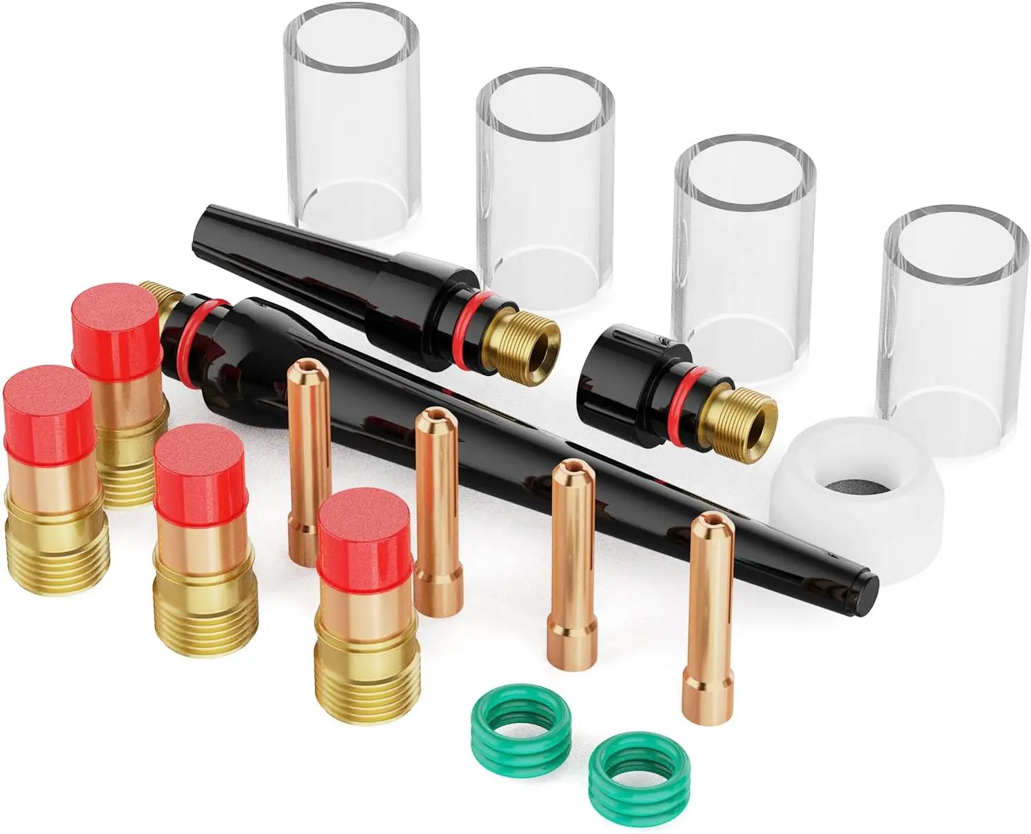 

22 шт., короткая газовая линза для сварочной горелки TIG # Комплект стеклянных чашек 10 для WP-17/18/26