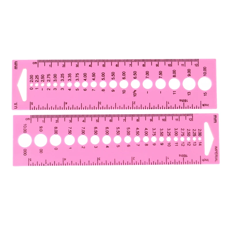 2X All In One Measure Ruler For Knitting Needles 2.0-10.0mm Crochet hook Measure