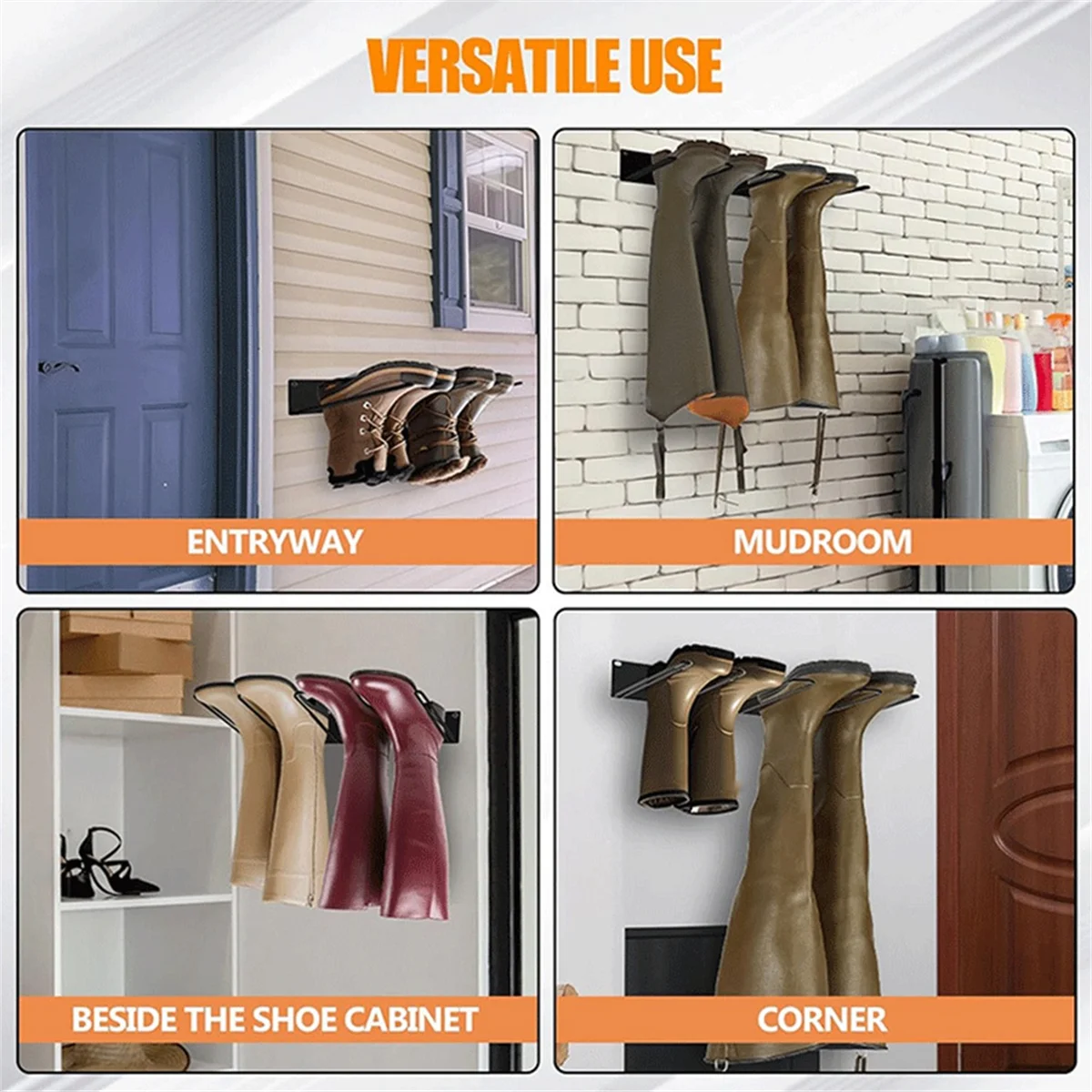RIRI Long Boots Wall Mount Shoes Hanger Rack Boots Upper Protection Support Boots Storage Organizer Accessories