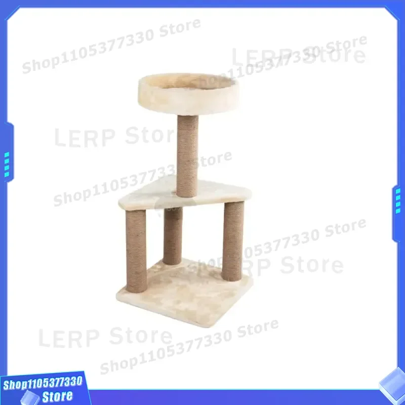 Large Cat Tree with Jumping Platform and Scratching Post Artificial Wood Activity Center Furniture for Big Cats Play