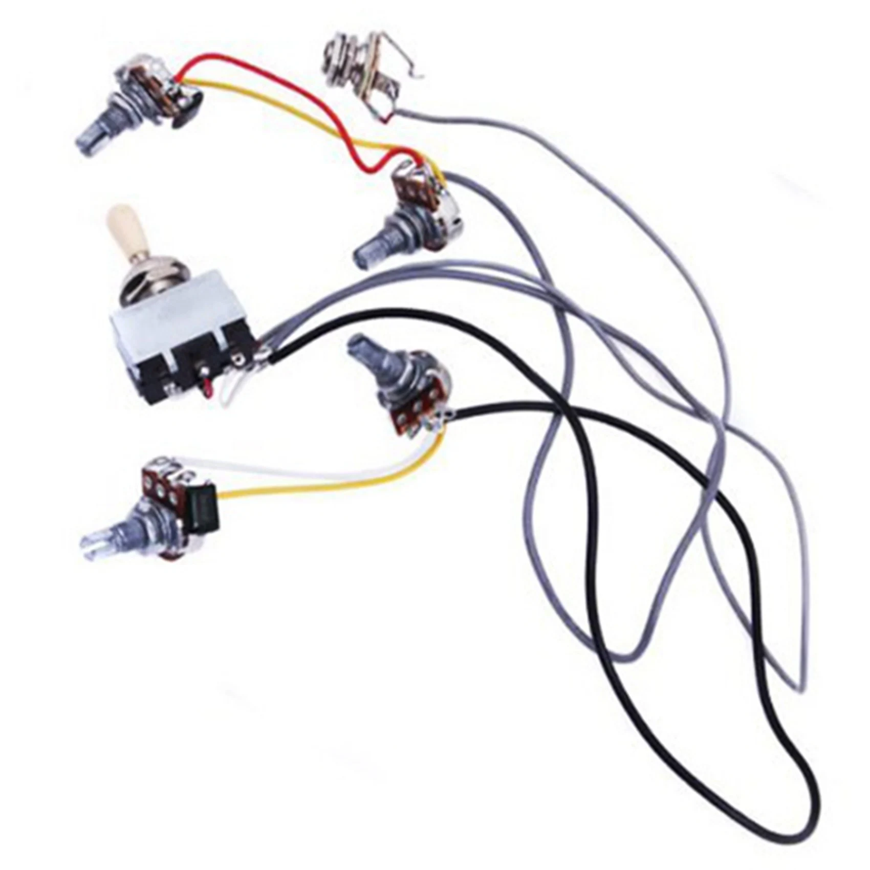 

Y67A-2X Guitar Wiring Harness Prewired 2 Volumes 2 Tones 4-500K Pots For LP Guitar