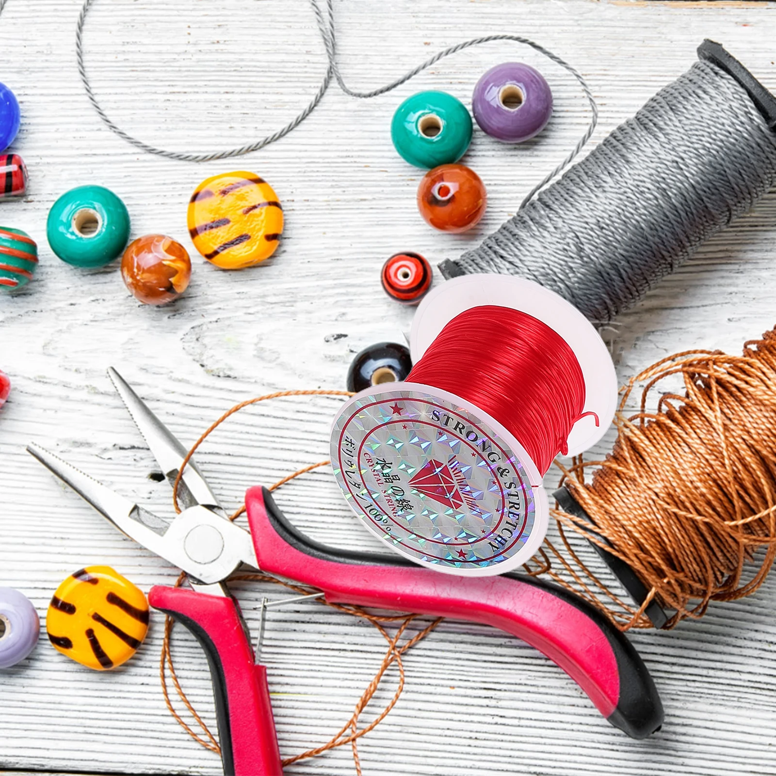 

3 Pcs Beaded Elastic Cord Bracelet Beading Rope Bracelets Thread Spandex Supplies