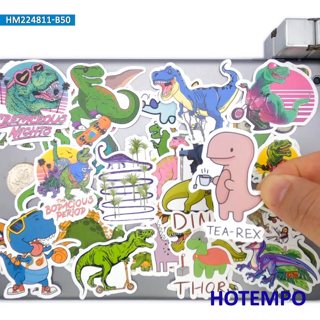 20/30/50PCS Funny Dinosaur Stickers Cute Dino Prehistoric Lizard Animals Decals for Phone Laptop Luggage Motorcycle Bike Sticker