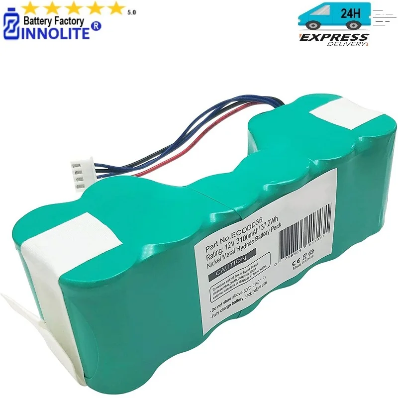 12V NIMH Replacement Battery for Ecovacs Robotic Vacuum Sweeper DE33 DD35 DE55 DE5G DM88 DG710 DG716 Deebot OZMO 610 901 902