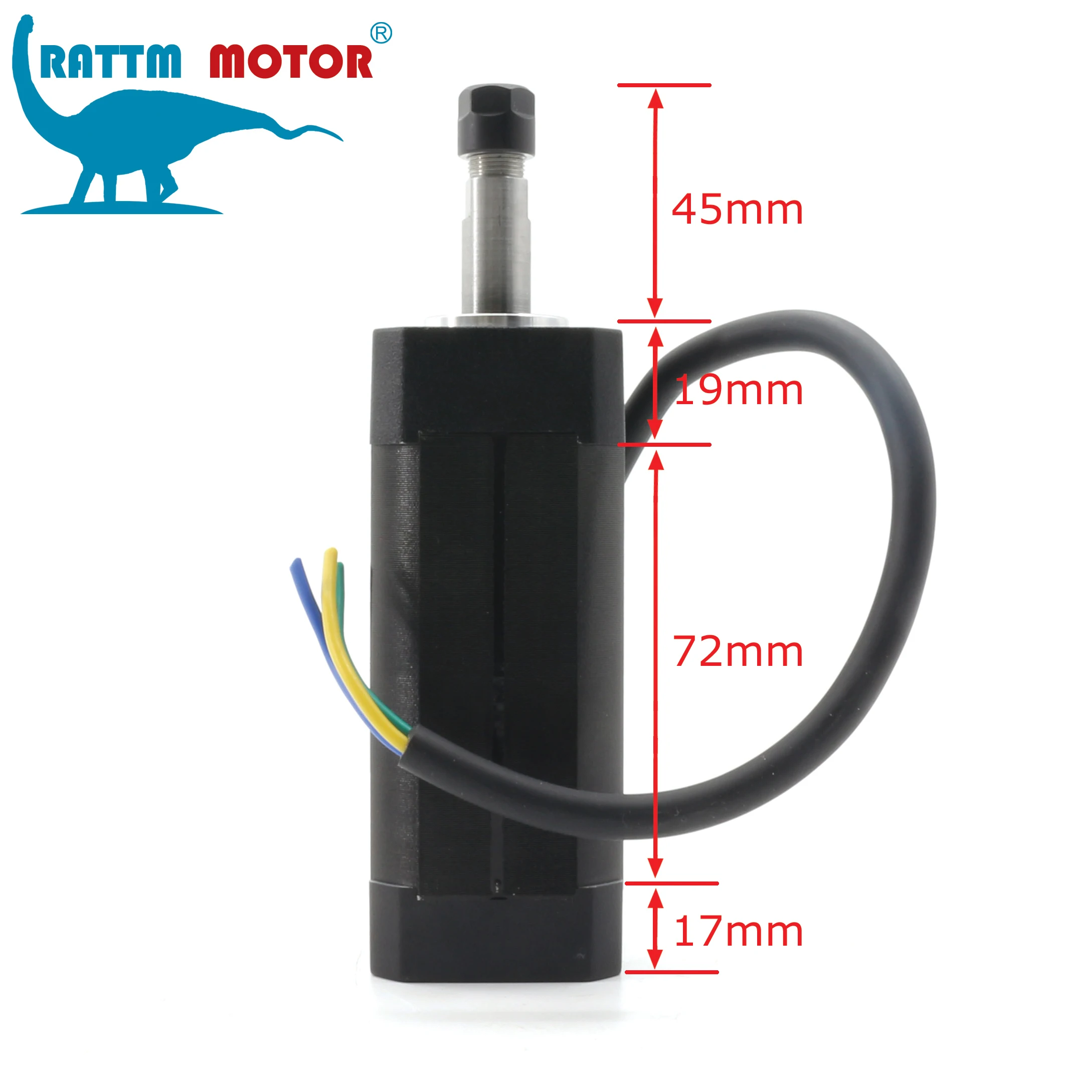 【EU Ship】104W 24VDC Motor Air cooled Brushless Spindle Motor 42MM ER8 + NBD200 Driver Support Analog Variable Speed PWM For CNC