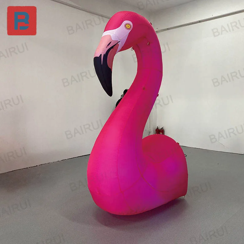 Inflatable flamingo, colorful lighted inflatable flamingo balloon, used for decoration at music parties