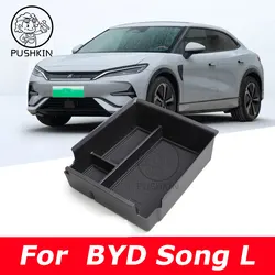 For BYD Song L EV 2024 2025 Car Styling Center Console Organizer Storage Interior Armrest Storage Box Auto Modified Accessories