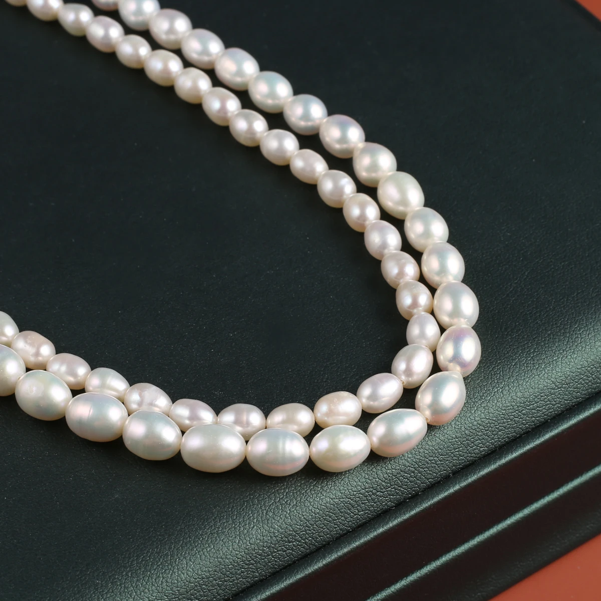 Natural Pearl Rice-Shaped Beads Exquisite Shape Elegant Appearance for DIY Jewelry Making Handmade Bracelet Necklace Length 36cm